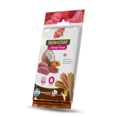 TREATS N&D QUI SKIN VENISON MM