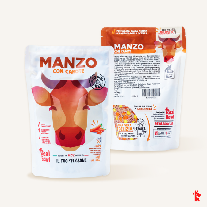 REAL BOWL Pack 7 Buste Manzo senza cereali 400gr