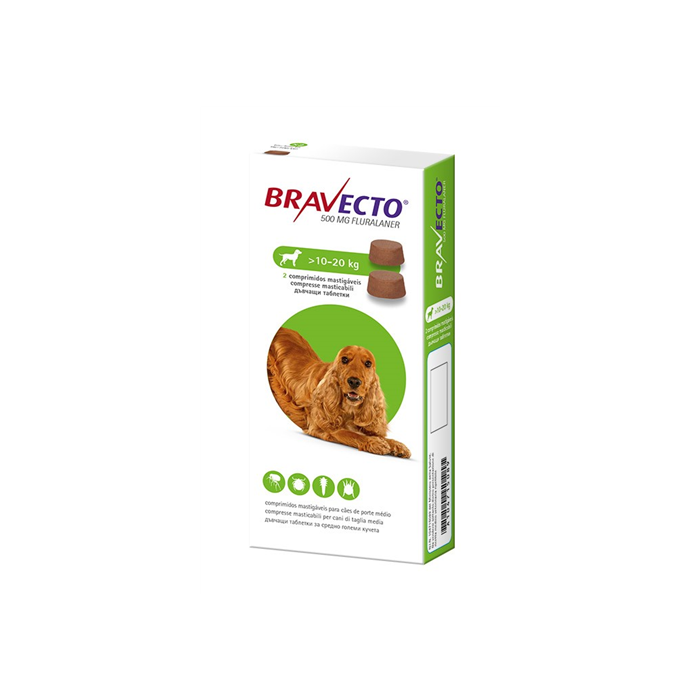 BRAVECTO*2CPR 10-20KG 500MG