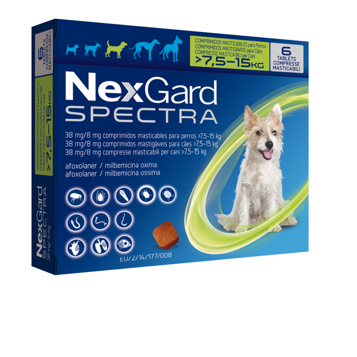 NEXGARD SPECTRA*7,5-15KG 6CPR