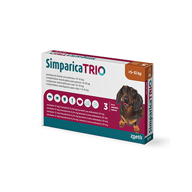 SIMPARICA TRIO*3CPR 5-10KG