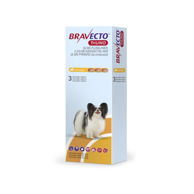 BRAVECTO TRIUNO*3CPR 2,5-5KG