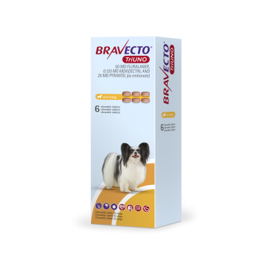 BRAVECTO TRIUNO*6CPR 2,5-5KG