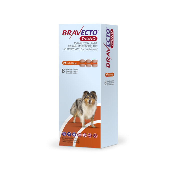 BRAVECTO TRIUNO*6CPR 5-10KG