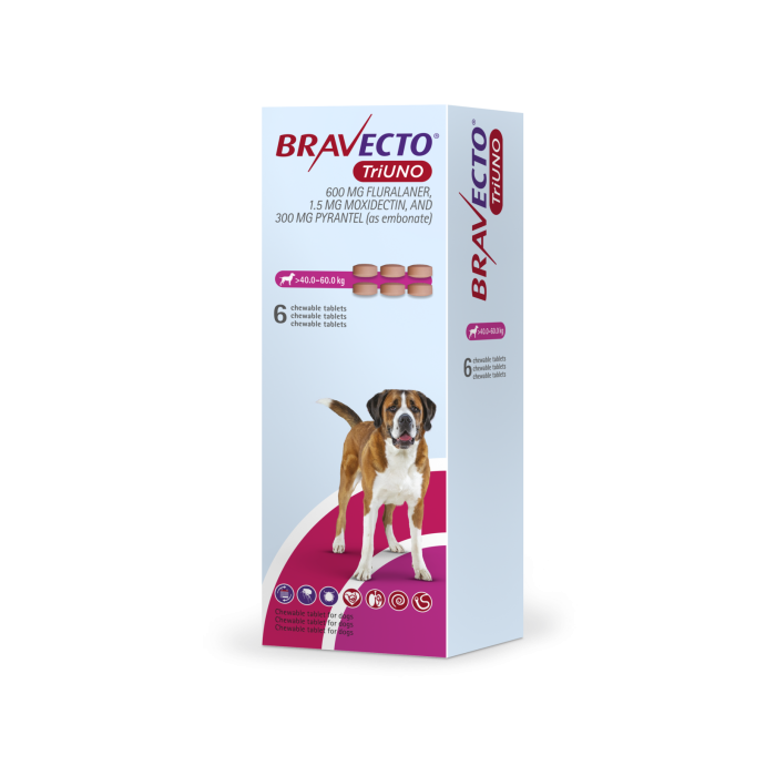 BRAVECTO TRIUNO*6CPR 40-60KG